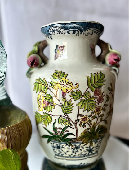 Vintage Asian Floral Themed Vase