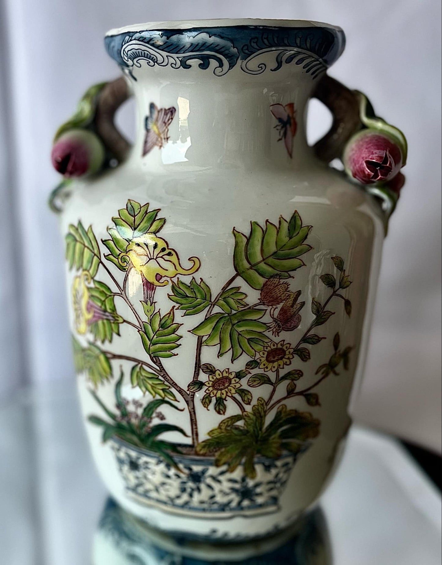 Vintage Asian Floral Themed Vase